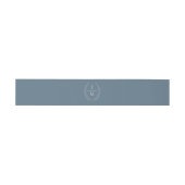 Laurel Dusty Blue Monogram-Ehrring Einladungsbanderole (Flach)
