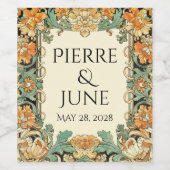 Laurel & Filigree Enchantment Wedding  Weinetikett (Einzelnes Label)