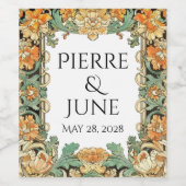 Laurel & Filigree Enchantment Wedding  Weinetikett (Einzelnes Label)