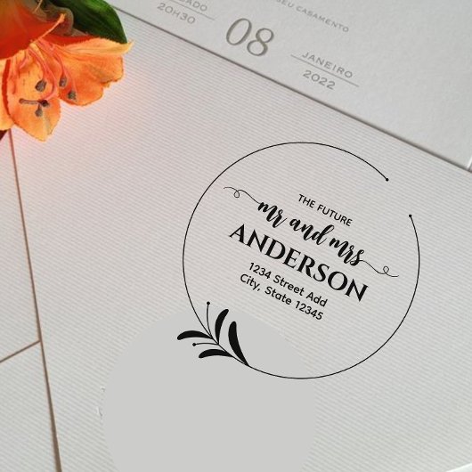 Laurel Future mr und mrs Rücksendeadresse Gummistempel