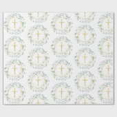 Laurel Garland Christlich Gold Cross Geschenkpapier (Flach)