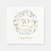Laurel Garland Gold 50. Geburtstag Serviette (Vorderseite)