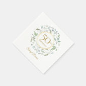 Laurel Garland Gold 50. Geburtstag Serviette (Ecke)