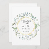 Laurel Garland Imitate Goldene Foil Hochzeit Dankeskarte (Vorne/Hinten)