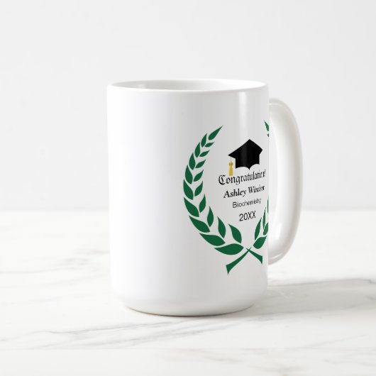 Laurel Glückwunsch Abschluss Kaffeetasse (VorderseiteRechts)
