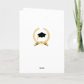 Laurel & Gold Confetti Abschluss Card Karte (Rückseite)