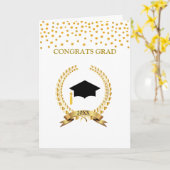 Laurel & Gold Confetti Abschluss Card Karte (Gelbe Blume)