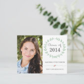 Laurel Graduation Party Einladung Postkarte (Stehend Vorderseite)