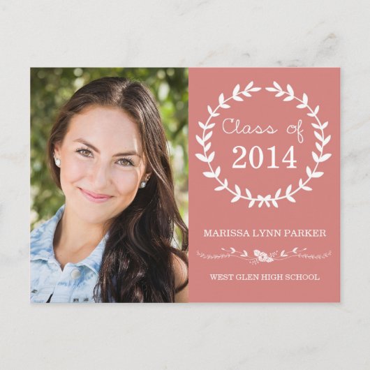 Laurel Graduation Party Einladung Postkarte (Vorderseite)