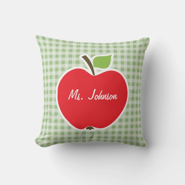 Laurel Green Gingham; Apple Kissen (Vorderseite)