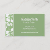 Laurel Green Hawaiian Tropical Hibiskus; Palm Visitenkarte (Rückseite)