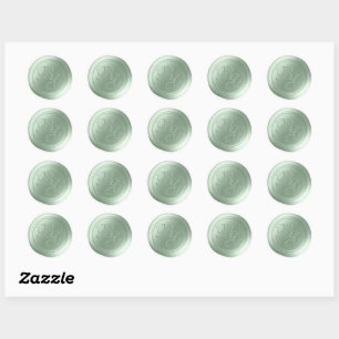 Laurel Green Script Monogram Wax Siegel Stickers
