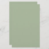 Laurel Green Solid Color Briefpapier (Vorne/Hinten)