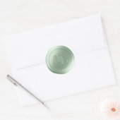 Laurel Green Wax Siegel Monogram Wedding Stickers (Umschlag)