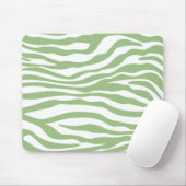 Laurel Green Zebra Stripes Animal Print Mousepad (Mit Mouse)