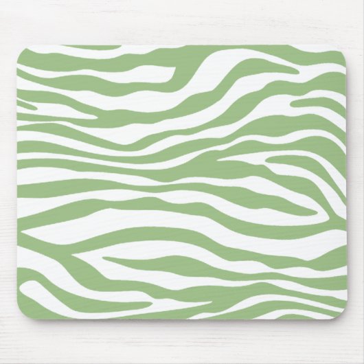 Laurel Green Zebra Stripes Animal Print Mousepad (Vorne)