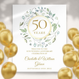 Laurel Greenery 50 Jahre Begrüßungszeichen Poster