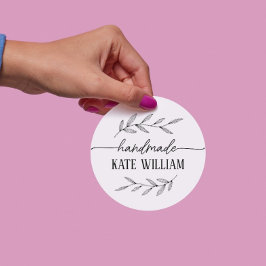 Laurel handgefertigt mit Liebe-Geschenketiketten Runder Aufkleber