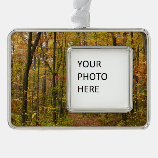 Laurel Hill Trail im Herbst Rahmen-Ornament Silber (Vorderseite)