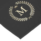 Laurel-Kranz auf einfachem Hintergrund-Monogramm Kurzer Tischläufer (Ecke)