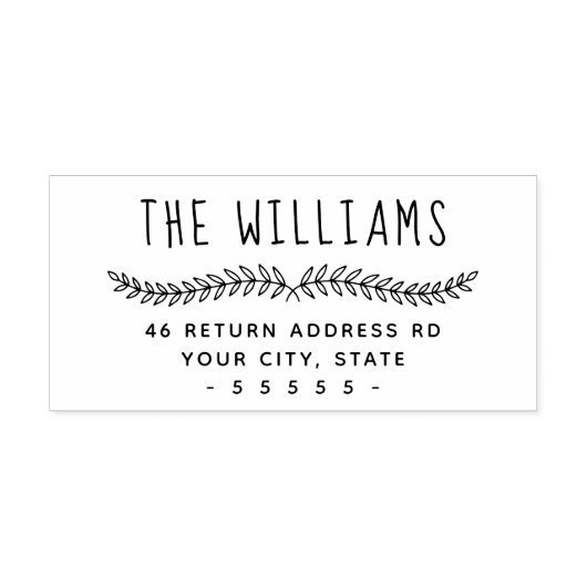 Laurel-Laurel-Whimsikname-Rücksendeadresse Permastempel (Design)