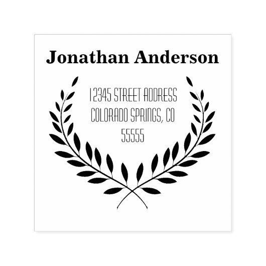 Laurel Leaf-Adresse - Selbstbewusste Briefmarke Permastempel (Design)