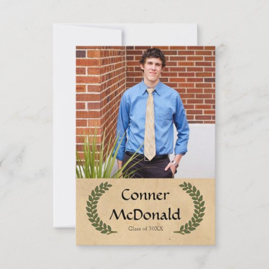 Laurel Leaf - Ankündigung von 3x5 Abschluss (Vorderseite)