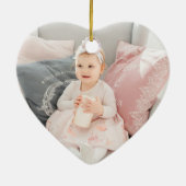 Laurel Leaf Baby's First Christmas Foto Keramik Ornament (Hinten)