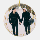 Laurel Leaf Erste Verlobte Weihnachten Keramik Ornament (Hinten)