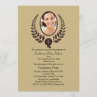 Laurel Leaf Foto Abschluss Einladung