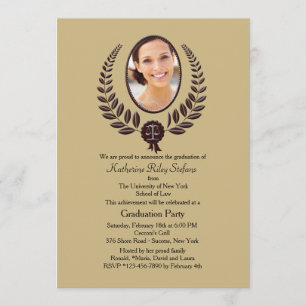 Laurel Leaf Foto Abschluss Einladung