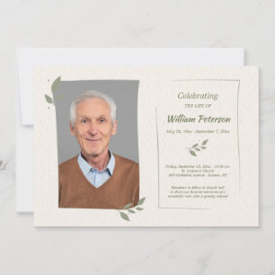 Laurel Leaf Frame Celebration of Life Card Einladung