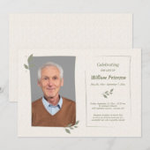 Laurel Leaf Frame Celebration of Life Card Einladung (Vorne/Hinten)