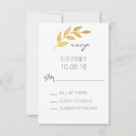 Laurel Leaf Gold Leaf RSVP Karte
