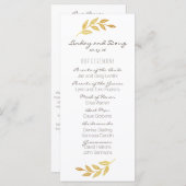 Laurel Leaf Gold Wedding Program Programm (Vorne/Hinten)