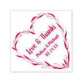 Laurel Leaf Heart Wreath | Hochzeit Danke Permastempel (Design)