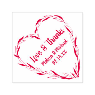 Laurel Leaf Heart Wreath Hochzeit Danke Permastempel