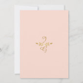 Laurel Leaf Moderne Typografie Blush Gold Wedding Einladung (Rückseite)