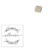Laurel Leaf Script Name Gummistempel (Stempel)