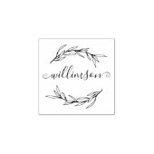 Laurel Leaf Script Name Gummistempel (Prägung)