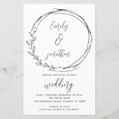 Laurel Leaf Wreath QR Code Script Wedite Einladung (Vorderseite)