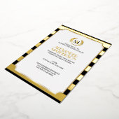 Laurel Mit Monogramm Black and FOIL Abschluss Foil Folieneinladung (Gedreht)