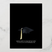 Laurel Mit Monogramm Black and FOIL Abschluss Foil Folieneinladung (Rückseite)