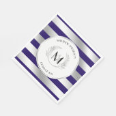 Laurel Mit Monogramm Silver und Blue Grad Party Serviette (Ecke)
