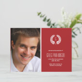 Laurel Monogram Abschluss Ankündigung (Stehend Vorderseite)