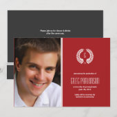 Laurel Monogram Abschluss Ankündigung (Vorne/Hinten)