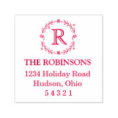 Laurel Monogram Address Briefmarke Permastempel (Design)