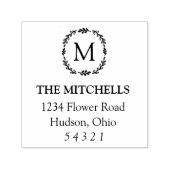 Laurel Monogram Address Briefmarke Permastempel (Design)