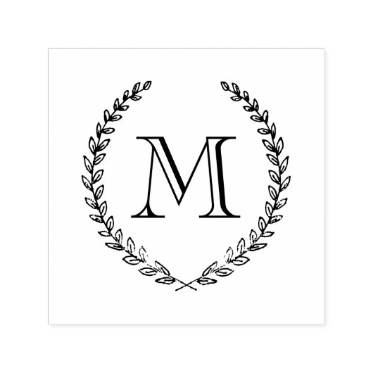 Laurel Monogram Briefmarke Permastempel (Design)