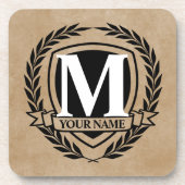 Laurel Monogram Design Beverage Coaster Getränkeuntersetzer (Vorderseite)